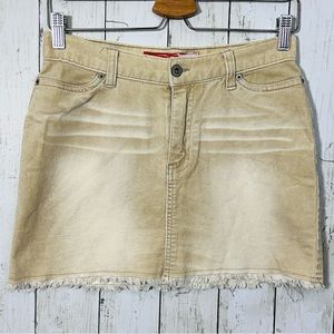 Láser Jeans vintage corduroy miniskirt khaki distressed